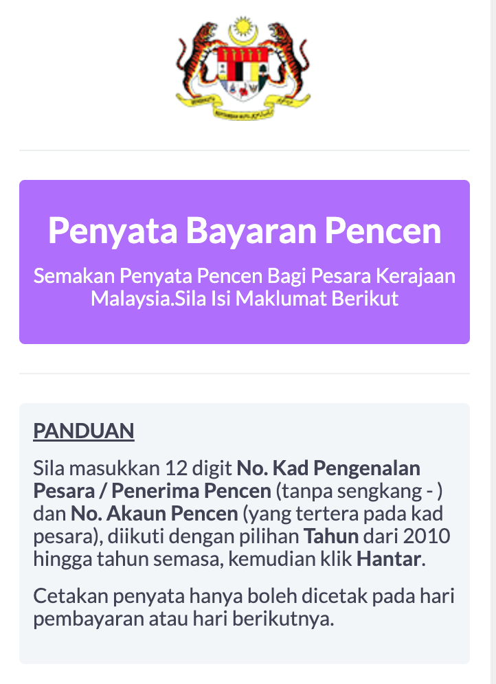 semakan penyata pencen