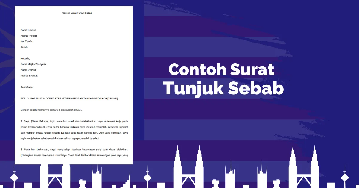contoh surat tunjuk sebab