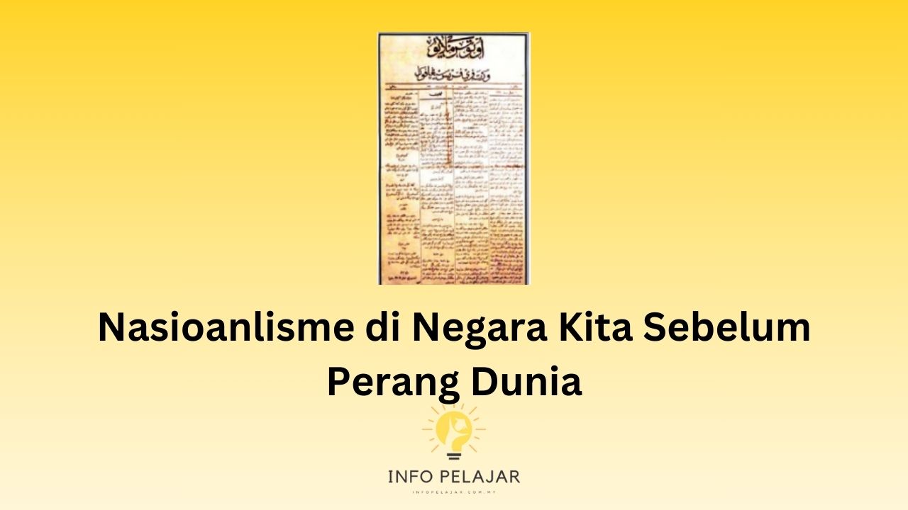 nasionalisme di negara kita sebelum perang dunia