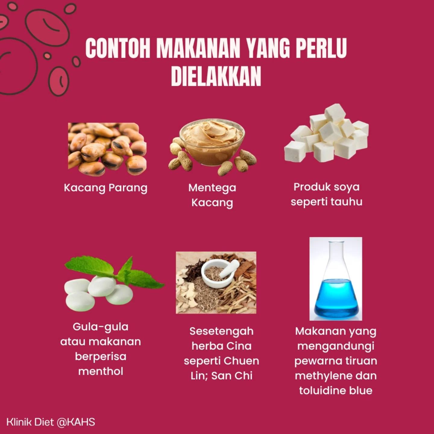 makanan perlu elak g6pd