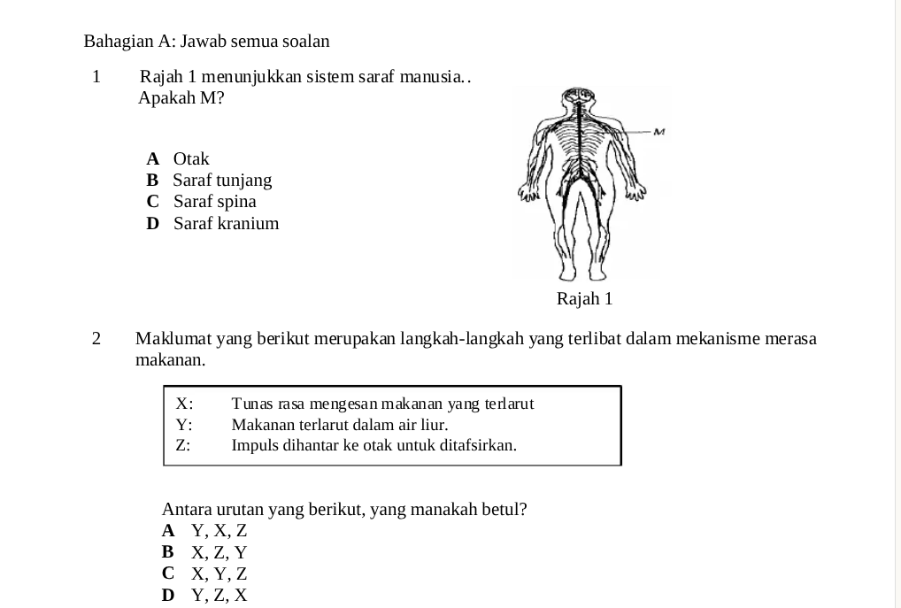 contoh UASA Sains tingkatan 3