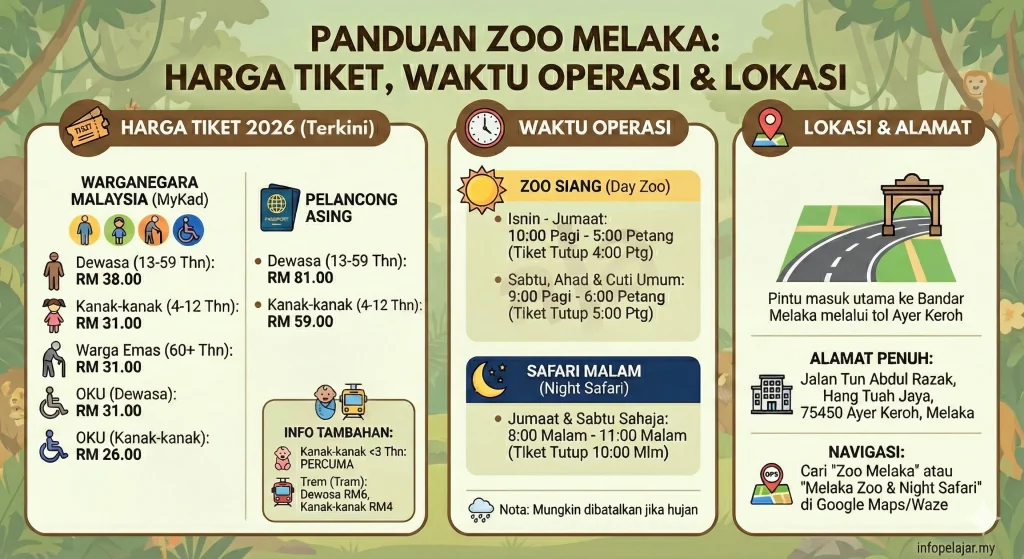 infografik zoo melaka